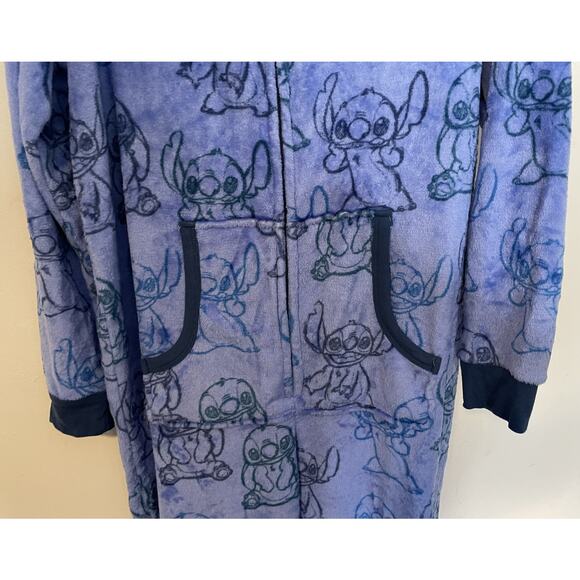 Disney Lilo & Stitch Pajama PJ Jumpsuit One Piece Sleepwar Adult XL Hood - Picture 5 of 9